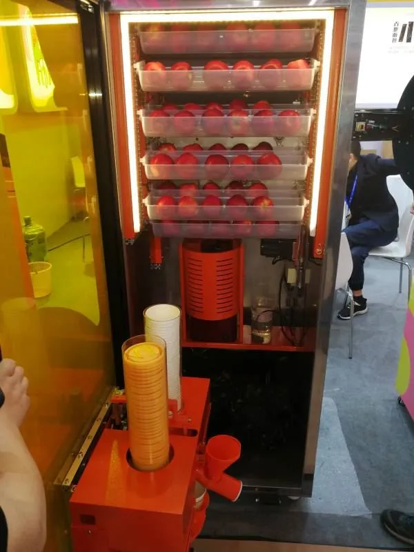 inside juice vending machine